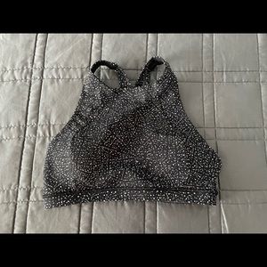 Lululemon Free to Be Serene Bra High-Neck, Size 6, Black with white speckles